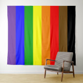 Philadephia Rainbow Pride vlag verticaal Wandkleed (In Situ (horizontaal))