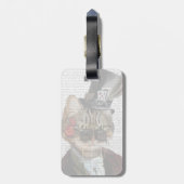 Phileas Feline Steampunk Cat & Top Hat 2 Bagagelabel (Achterkant verticaal)