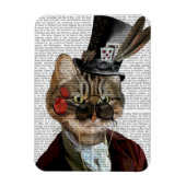 Phileas Feline Steampunk Cat & Top Hat 2 Magneet (Verticaal)