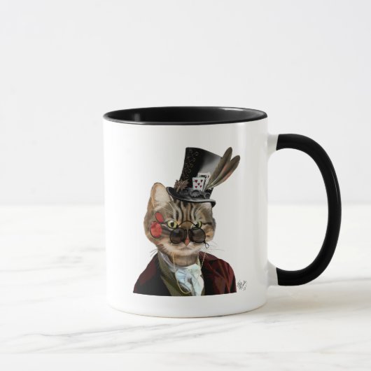 Phileas Feline Steampunk Cat & Top Hat 2 Mok (Rechts)