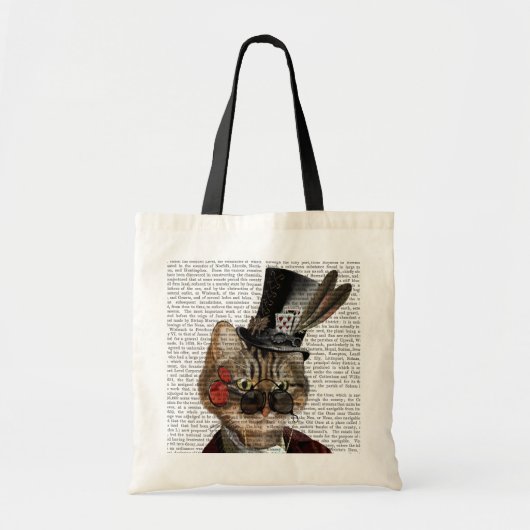 Phileas Feline Steampunk Cat & Top Hat 2 Tote Bag (Voorkant)