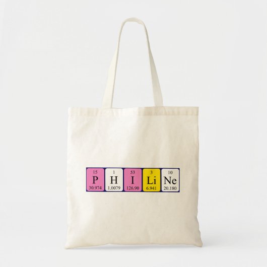 Philine periodieke lijstnaam canvas tas (Voorkant)