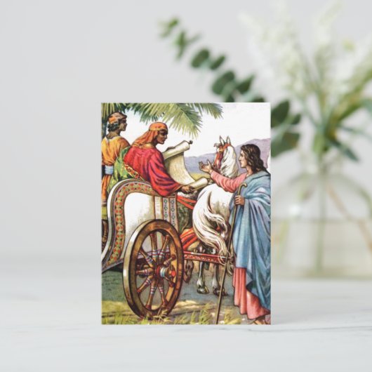 philip et l'homme dans une carte postale de char (Debout devant)