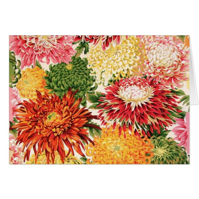 Philip Jacobs Fabric japonais Chrysanthemum Card (Devant horizontal)