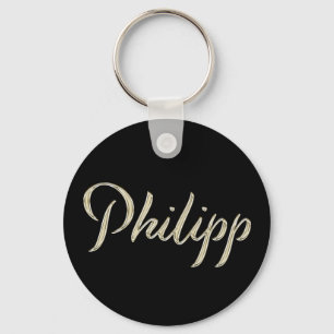Philipp Name whitegold Button Schlüsselanhänger Sleutelhanger