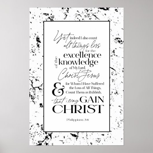 PHILIPPIANS 3:8 Bijbelverse-art Poster (Voorkant)