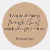 Philippians 4:13 Christian Faith Sticker – Warm  (Devant)