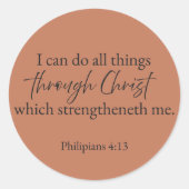 Philippians 4:13 Christian Sticker (Devant)