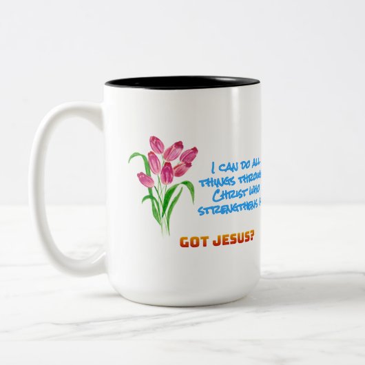 Philippians 4:13 Mug (Gauche)