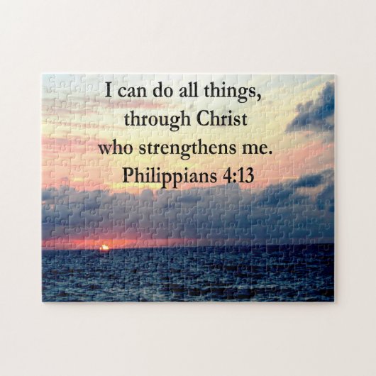PHILIPPIANS 4:13 SUNRISE ONTWERP LEGPUZZEL (Horizontaal)