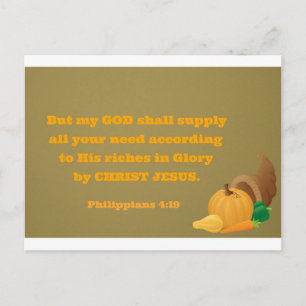 Philippians 4:19... maar mijn God zal al je Briefkaart