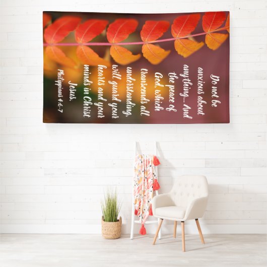 Philippians 4:6–7 Autumn Peace Scripture Design Spandoek (Insitu)