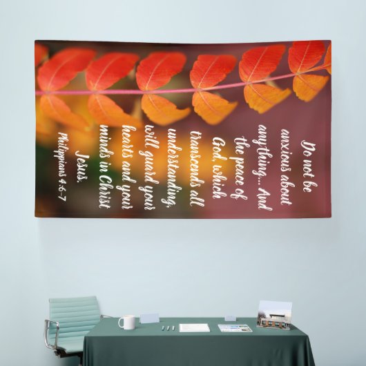 Philippians 4:6–7 Autumn Peace Scripture Design Spandoek (Beurs)