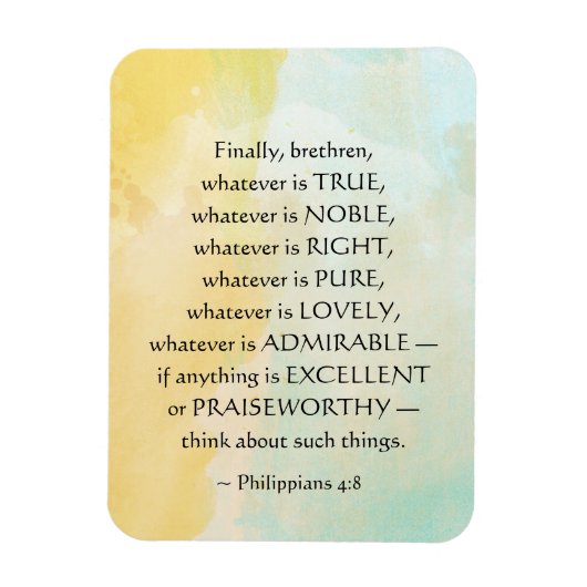 Philippians 4:8 Wat waar ook is, Magneet (Verticaal)