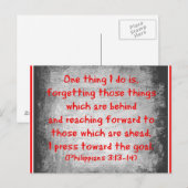 Philippians Bijbelvers Eén ding dat ik doe is Briefkaart (Voorkant / Achterkant)