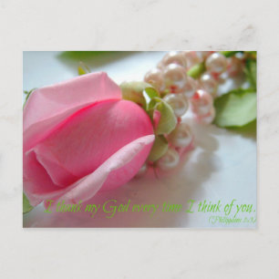 Philippians Bijbelvers Ik bedank elke keer mijn Go Briefkaart