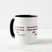 Philippiens 1:21 KJV Bible Écriture Mug à deux ton (Devant gauche)