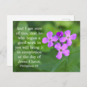 Philippiens 1:6 Carte postale Fleur sauvage (Devant / Derrière)