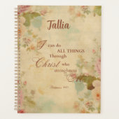 Philippiens 4:13 Bible Écriture Floral (Devant)