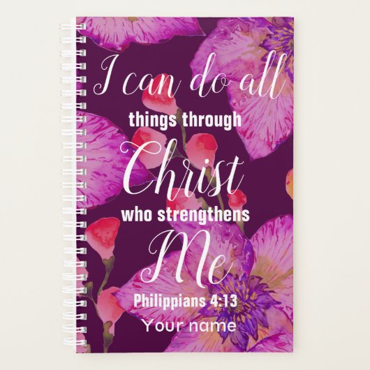 Philippiens 4:13 Bible Verse Floral Christian (Devant)