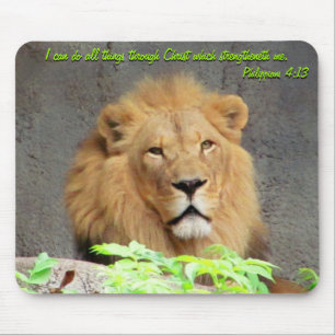Philippiens 4:13 et Tapis de souris Lion mâle