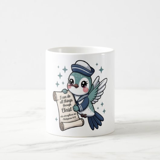 Philippiens 4:13 Marine marin Hummingbird Mug (Centre)