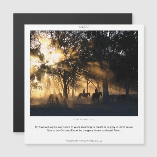 Philippiens 4:19-20 CARTE magnétique PROSPÉRITÉ SC (Devant / Derrière)