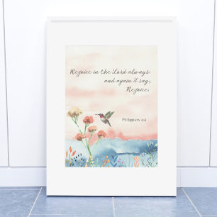 Philippiens 4:4 Aquarelle Poster colibri