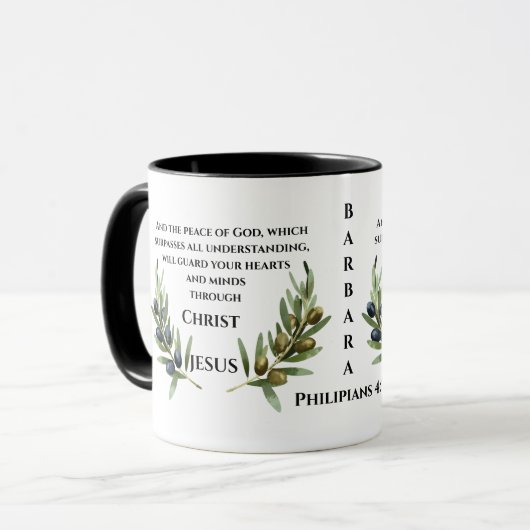 Philippiens 4:7 Paix à Dieu Mug (Devant gauche)