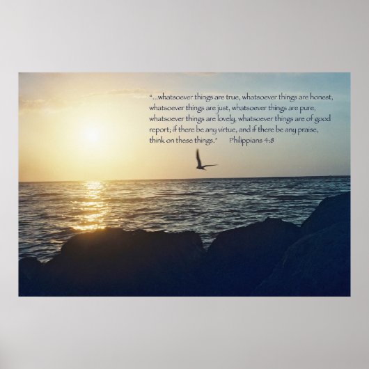 Philippiens 4:8 Poster des Écritures — Version D (Devant)