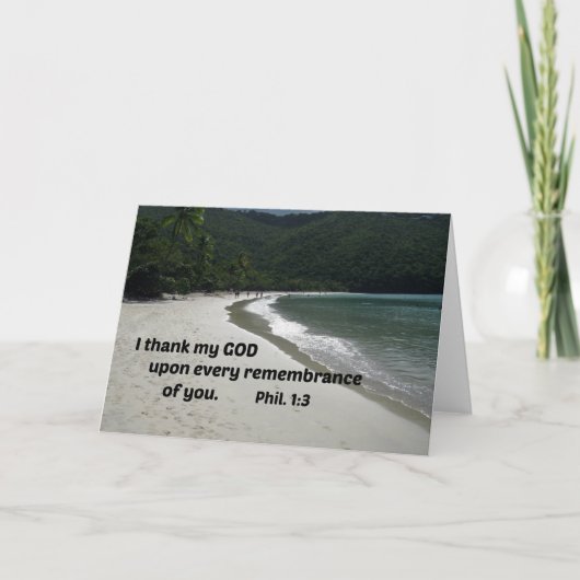 Philippiërs 1:3 Ik dank mijn God voor alle Bedankkaart (Voorkant)