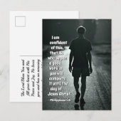 Philippiërs 1:6 Hij is begonnen met een goed werk  Briefkaart (Voorkant / Achterkant)