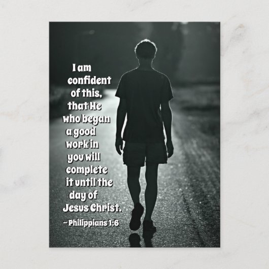Philippiërs 1:6 Hij is begonnen met een goed werk  Briefkaart (Voorkant)