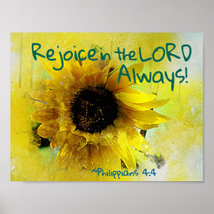Philippiërs 4:4 Rejoice in the Lord Altijd! Bijbel Poster
