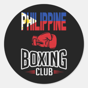 Philippine Flag Boxing Club Filipino Pinoy Ronde Sticker
