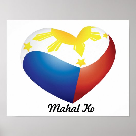 Philippine Heart Flag "Mahal Ko" Poster (Voorkant)
