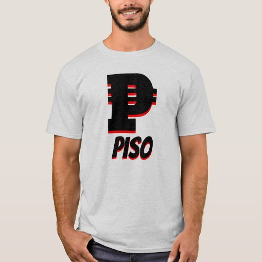 ₱ Philippine Piso, Grey T-shirt (Voorkant)