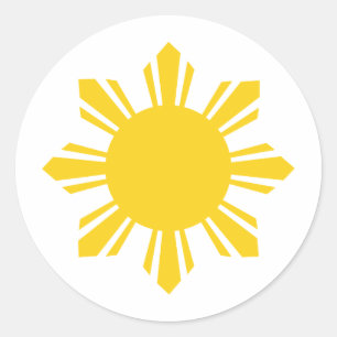 Philippine Sun, Pinoy Sun, Filipino Sun Ronde Sticker