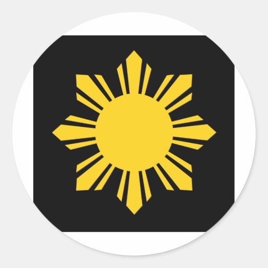Philippine Sun Ronde Sticker (Voorkant)