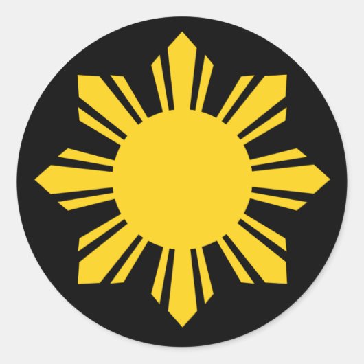 Philippine Sun Ronde Sticker (Voorkant)