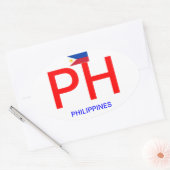 Philippines - Autocollant ovale de style euro (Enveloppe)