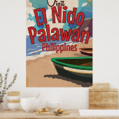 Philippines, El Nido, Palawan Affiche de voyage. (Cuisine)