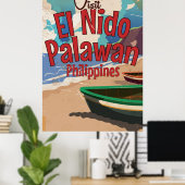 Philippines, El Nido, Palawan Affiche de voyage. (Bureau à domicile)