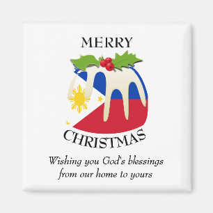 PHILIPPINES FLAG kerstpudding Magneet