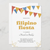 Philippines Sun Filipino Fiesta Invitation Boho (Devant / Derrière)