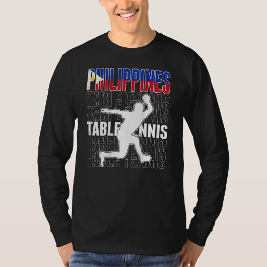 Philippines Table Tennis Fans  Philippine Flag Pin T-shirt (Voorkant)