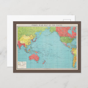 Philips' War Map of the Pacific, 1945 Briefkaart