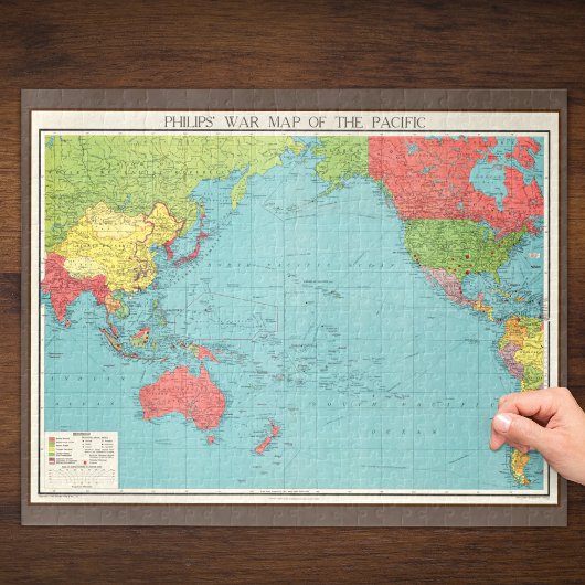 Philips' War Map of the Pacific, 1945 Legpuzzel