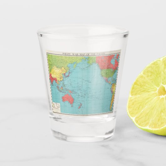 Philips' War Map of the Pacific, 1945 Shot Glas (Voorkant)