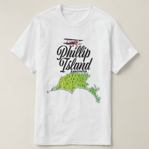 Phillip Island Australia-kaart T-shirt